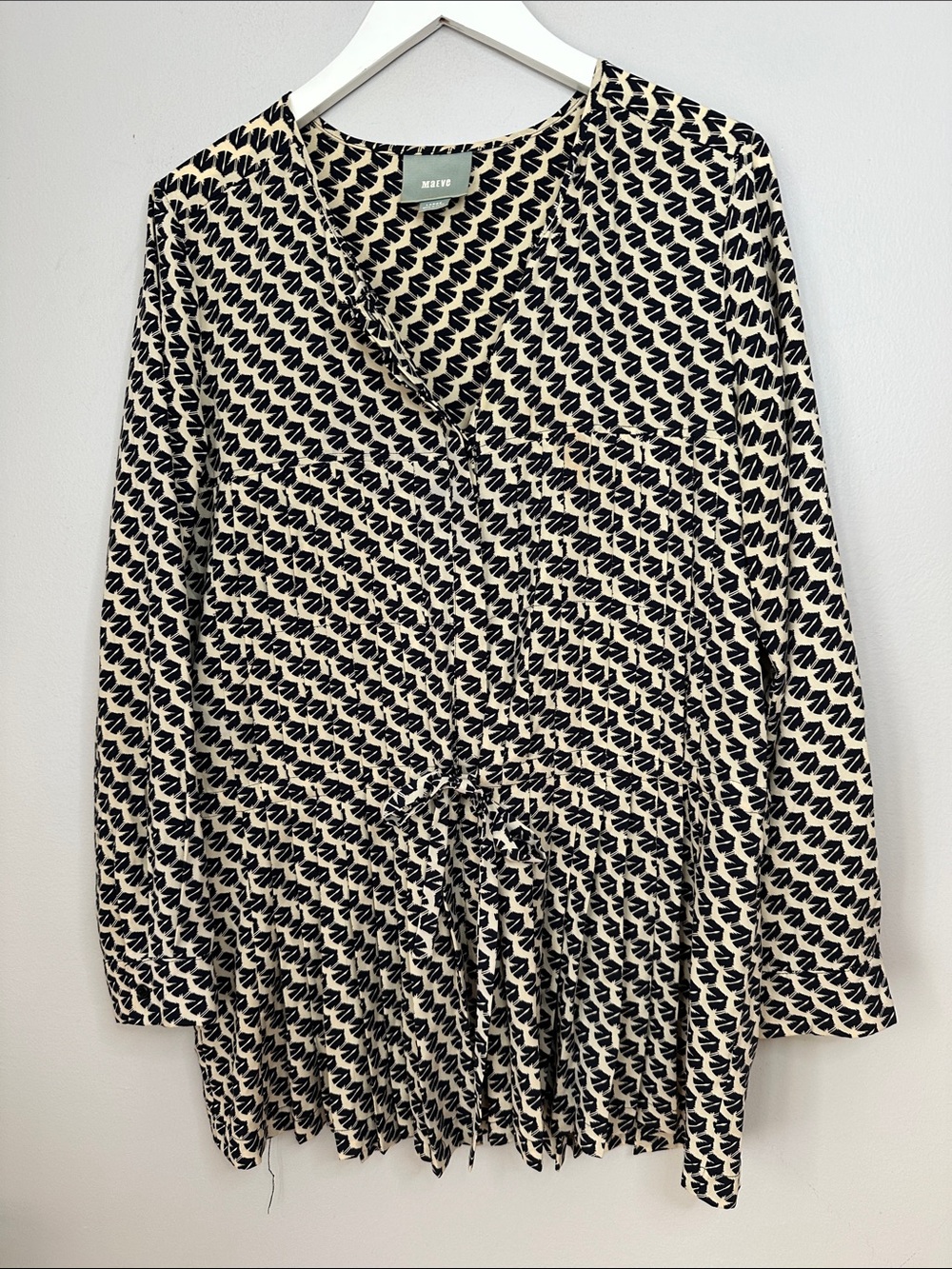 Maeve Black and Cream Printed Shirt size L
